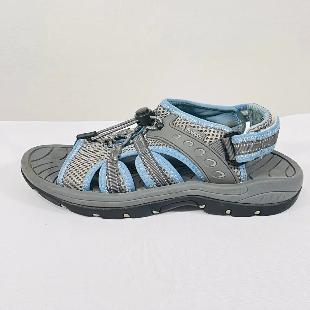 Nevados Hiking Sandals Women's 7 Blue Gray Slingback Adjustable Outdoor Shoes